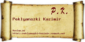 Peklyanszki Kazimir névjegykártya